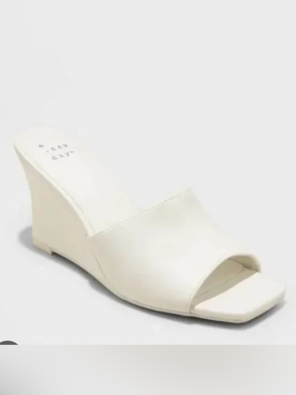 Womens bone or ivory color wedge sandal heels by a new day.